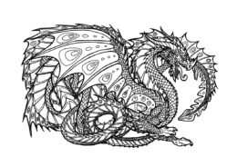 Разукрашка Дракон из кошмаров распечатать на А4 - Драконы