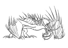 Разукрашка Кривоклык распечатать и скачать - Драконы