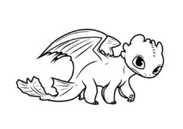 Бесплатная раскраска Малютка Беззубик распечатать на А4 - Драконы