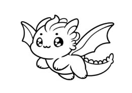 Раскраска Малютка дракон распечатать на А4 - Драконы