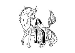 Раскраска Райя и последний дракон распечатать на А4 и скачать - Драконы