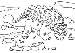 Динозавры бесплатная раскраска - Бронированный динозавр