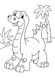 Динозавр с шипами на хвосте - Динозавры бесплатная раскраска