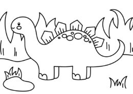 Динозавры бесплатная раскраска - Малютка динозавр