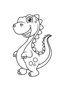 Улыбающийся малыш раскраска распечатать и скачать - Динозавры