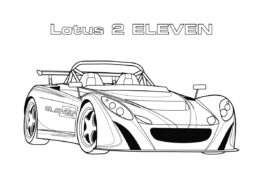 Lotus 2 Eleven раскраска распечатать бесплатно на А4 - Гоночная машина