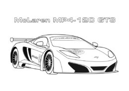 McLaren MP4-12C GT3 бесплатная раскраска - Гоночная машина