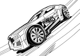Гоночная машина Hot Wheels распечатать и скачать раскраску - Гоночная машина