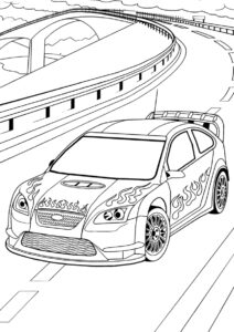 Гоночная машина с наклейками раскраска распечатать бесплатно на А4 - Гоночная машина