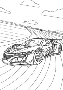 Гонщик заходит в поворот распечатать и скачать раскраску - Гоночная машина