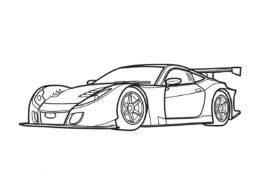 Раскраска Красивая гоночная машина распечатать и скачать - Гоночная машина