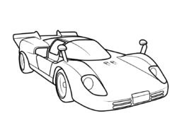 Гоночная машина распечатать раскраску - Мощный автомобиль