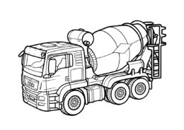 Бесплатная раскраска Автобетоносмеситель распечатать на А4 и скачать - Грузовики