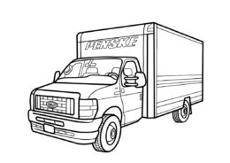 Грузовик марки Ford (Грузовики) распечатать раскраску