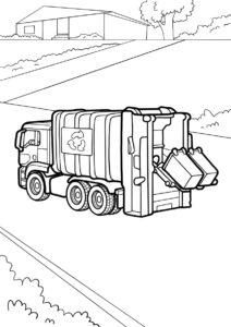Раскраска Мусоровоз - Грузовики