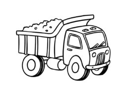 Разукрашка Нагруженный самосвал распечатать на А4 и скачать - Грузовики