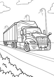 Раскраска Ночная поездка распечатать на А4 и скачать - Грузовики