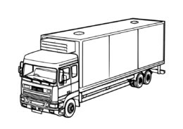Разукрашка Рефрижератор распечатать и скачать - Грузовики