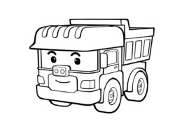 Самосвал Дамп (Грузовики) бесплатная раскраска