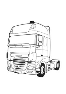 Седельный тягач DAF - Грузовики бесплатная раскраска