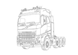 Грузовики бесплатная разукрашка - Седельный тягач