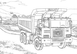 Стройплощадка (Грузовики) распечатать раскраску