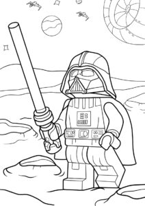 Lego Дарт Вейдер (Звездные Войны) бесплатная раскраска на печать
