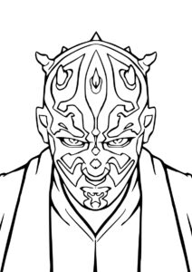 Бесплатная раскраска Владыка ситхов Дарт Мол распечатать на А4 и скачать - Звездные Войны