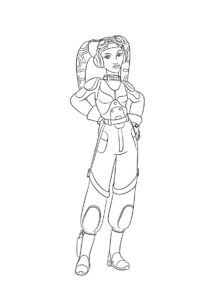 Девушка Джедай распечатать разукрашку бесплатно - Звездные Войны