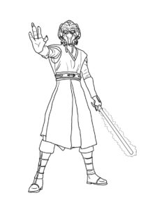 Звездные Войны распечатать раскраску - Джедай использует силу