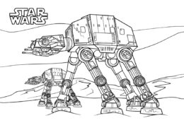 Бесплатная раскраска Имперские шагоходы распечатать на А4 - Звездные Войны