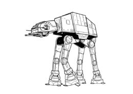 Звездные Войны распечатать раскраску - Имперский шагоход