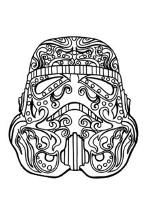 Маска штурмовика с узорами раскраска распечатать бесплатно на А4 - Звездные Войны