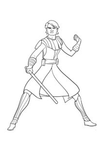 Распечатать раскраску Отважный Джедай - Звездные Войны