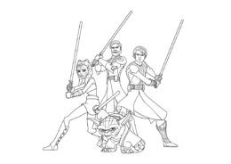Бесплатная раскраска Отряд Джедаев распечатать на А4 - Звездные Войны