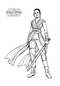 Рей с мечом (Звездные Войны) распечатать разукрашку