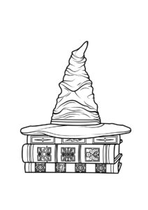 Бесплатная раскраска Волшебная распределяющая шляпа распечатать и скачать - Гарри Поттер