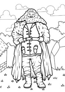 Хагрид в лесу - Гарри Поттер распечатать раскраску на А4