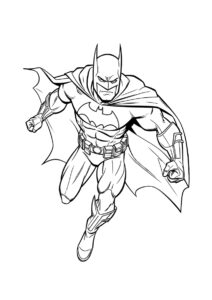 Бэтмен в бою (Бэтмен) разукрашка для печати на А4