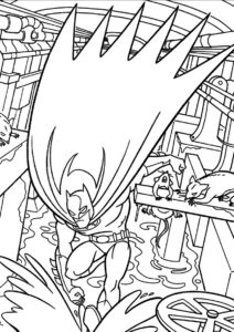 Бесплатная раскраска Бэтмен в канализации распечатать на А4 - Бэтмен