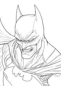 Разукрашка Бэтмен в ярости распечатать на А4 и скачать - Бэтмен