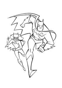 Бэтмен и Бэтгёрл раскраска распечатать бесплатно на А4 - Бэтмен