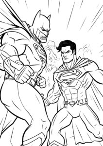 Бэтмен и Супермен разукрашка скачать и распечатать - Бэтмен