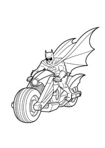 Бэтмен на мотоцикле (Бэтмен) распечатать разукрашку