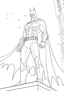Бэтмен на страже Готэма распечатать разукрашку бесплатно - Бэтмен
