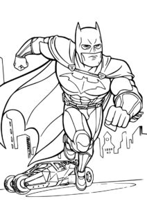 Бэтмен спешит на помощь - Бэтмен распечатать раскраску на А4