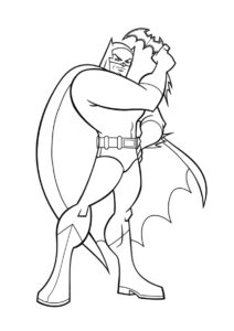 Бесплатная разукрашка для печати и скачивания Герой с бэтарангом - Бэтмен