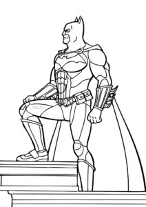 Бэтмен бесплатная раскраска распечатать на А4 - Защитник Готэма