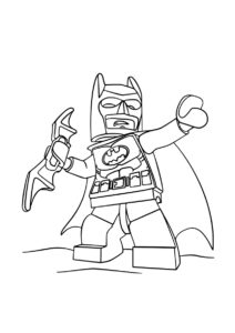 Разукрашка Лего Бэтмен с сюрикеном распечатать на А4 - Бэтмен
