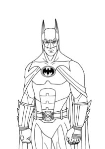 Бесплатная раскраска Серьезный герой - Бэтмен
